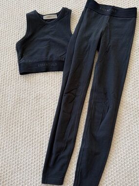 ESSENTIALS Women’s Black crop top and Leggings